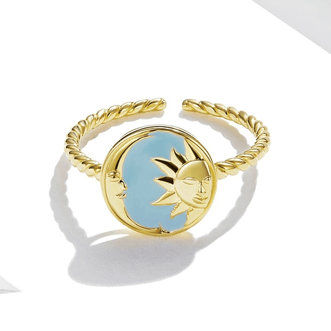 Anillo sol y luna ajustable