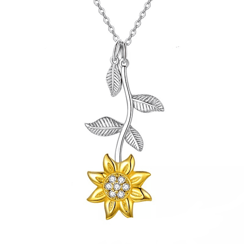 Collar girasol grande plata 925