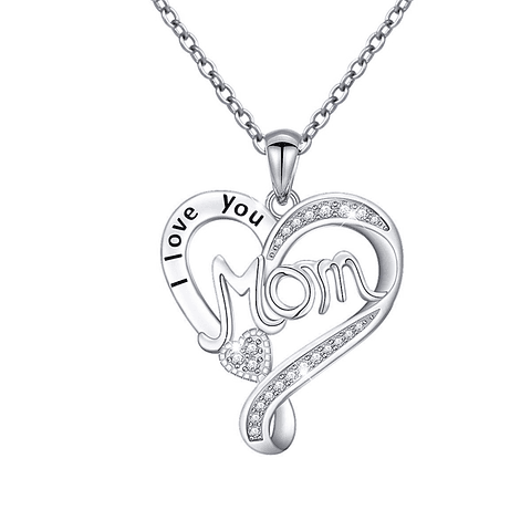 Collar corazón I love You Mom "TE AMO MAMA" plata 925