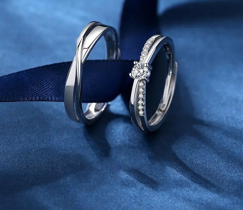 Anillo De Promesa Par Anillos Harry Potter Plata Compromiso