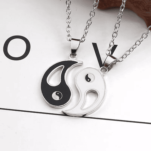 Collar parejas plata 925 yin yang