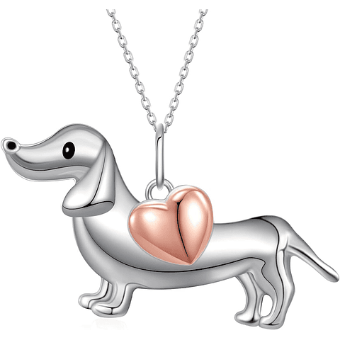 Collar perro salchicha dachshund plata 925