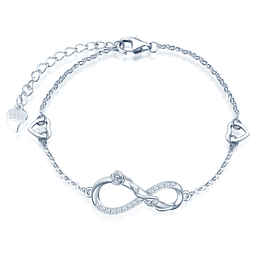 Pulsera infinito Rosa Plata 925