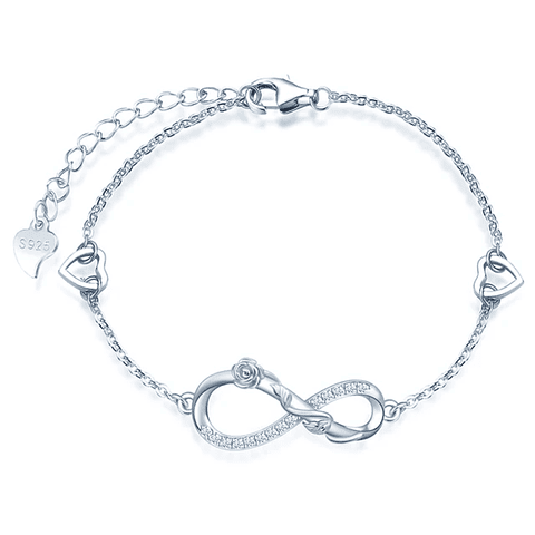 Pulsera infinito Rosa Plata 925