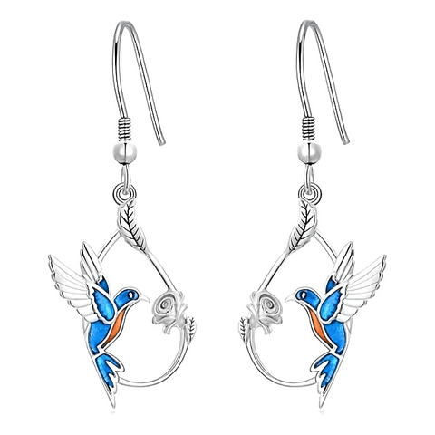 Aros colibrí Plata 925 esmaltado