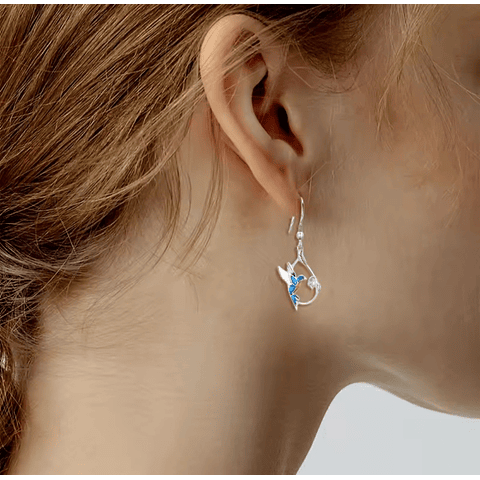 Aros colibrí Plata 925 esmaltado