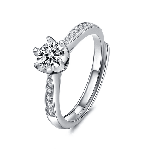 Anillo plata 925 ajustable moissanita certificado