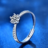 Anillo plata 925 ajustable moissanita certificado