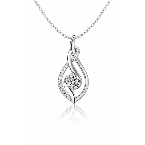 Collar gota de agua Moissanita plata 925 0.5ct 