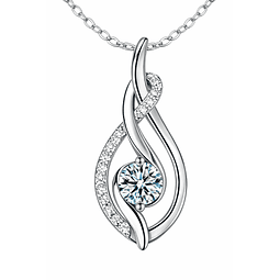 Collar gota de agua Moissanita plata 925 0.5ct 