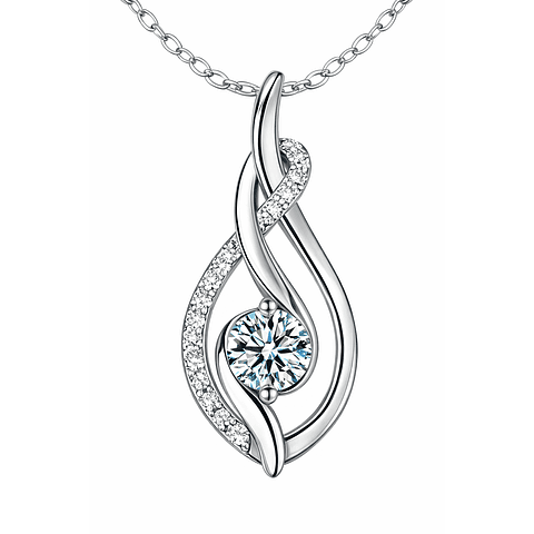 Collar gota de agua Moissanita plata 925 0.5ct 