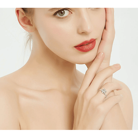 Anillo plata 925 ajustable circon grande