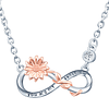 Collar infinito plata 925 girasol oro rosa 