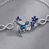 Pulsera colibri flor plata 925
