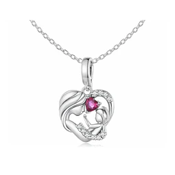 Collar mamá bebé circon plata 925