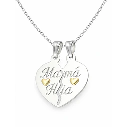 Collar mamá hija plata 925 baño oro