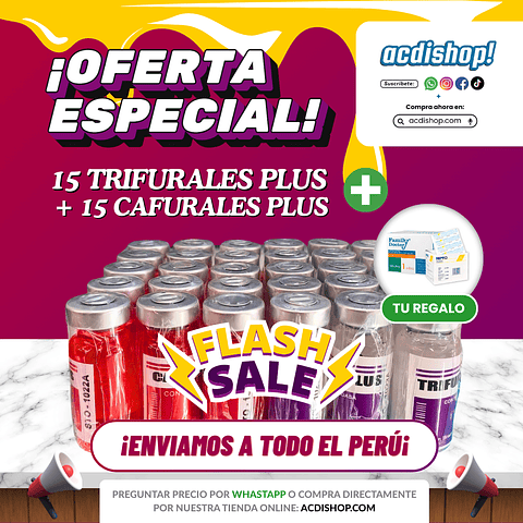 TRIFURALES PLUS Y CAFURALES PLUS + REGALO (JERINGAS Y AGUJAS)