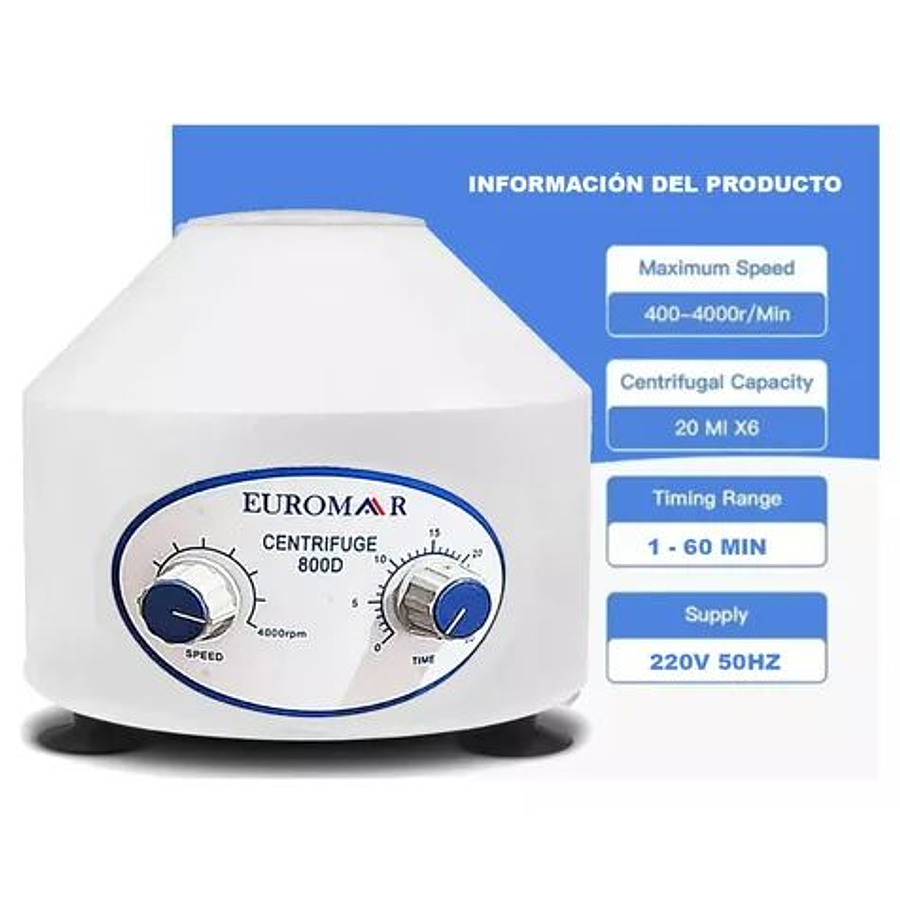 CENTRÍFUGA DE METAL 800D 06 TUBOS - EUROMAR 2