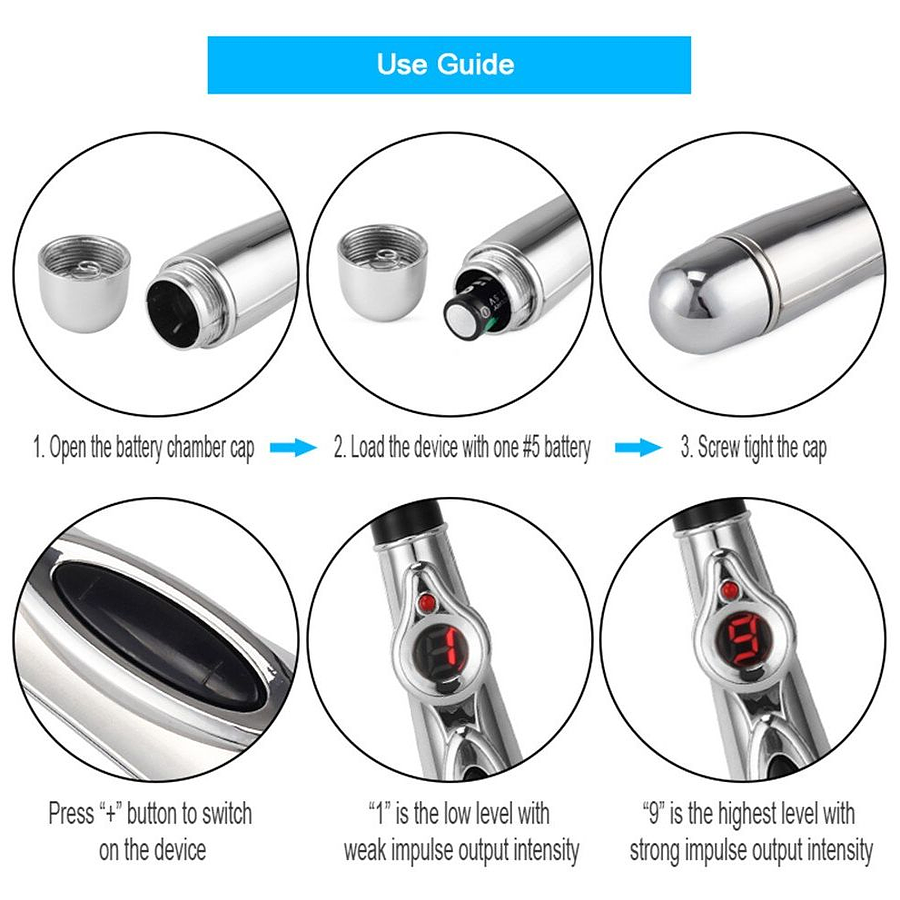 PLUMA DE ACUPUNTURA ELECTRÓNICA DE 9 NIVELES W-912 3