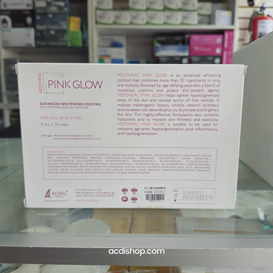 PINK GLOW SKIN CARE (CÓCTEL) 5ML X 10 UND. - MESOHEAL 4