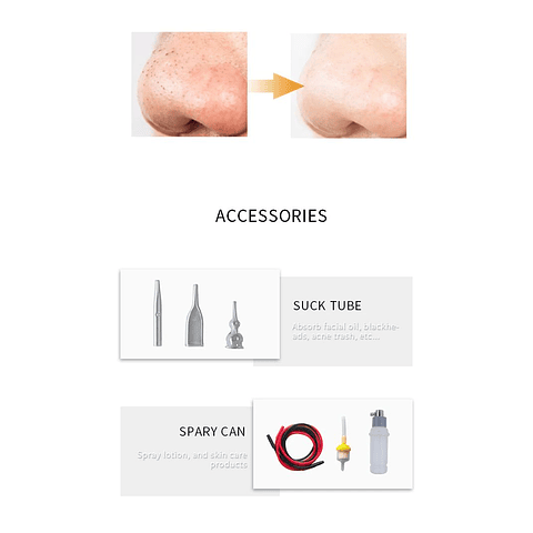 PUNTA DE DIAMANTE MICRODERMOABRASION 3 EN 1 CON PULVERIZADOR