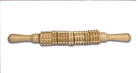 MASAJEADOR DE MADERA TIPO RODILLO DENTADO DE 7 PIEZAS