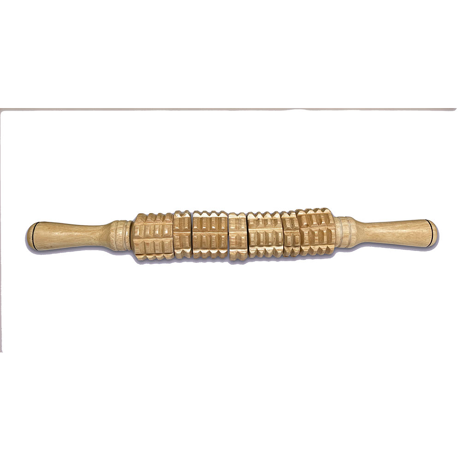 MASAJEADOR DE MADERA TIPO RODILLO DENTADO DE 7 PIEZAS 2