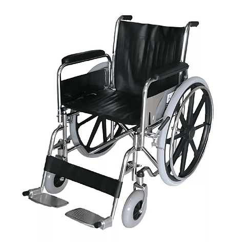 SILLA DE RUEDAS IMPORTADA, ARO PVC, LLANTA PU, LONA NEGRA