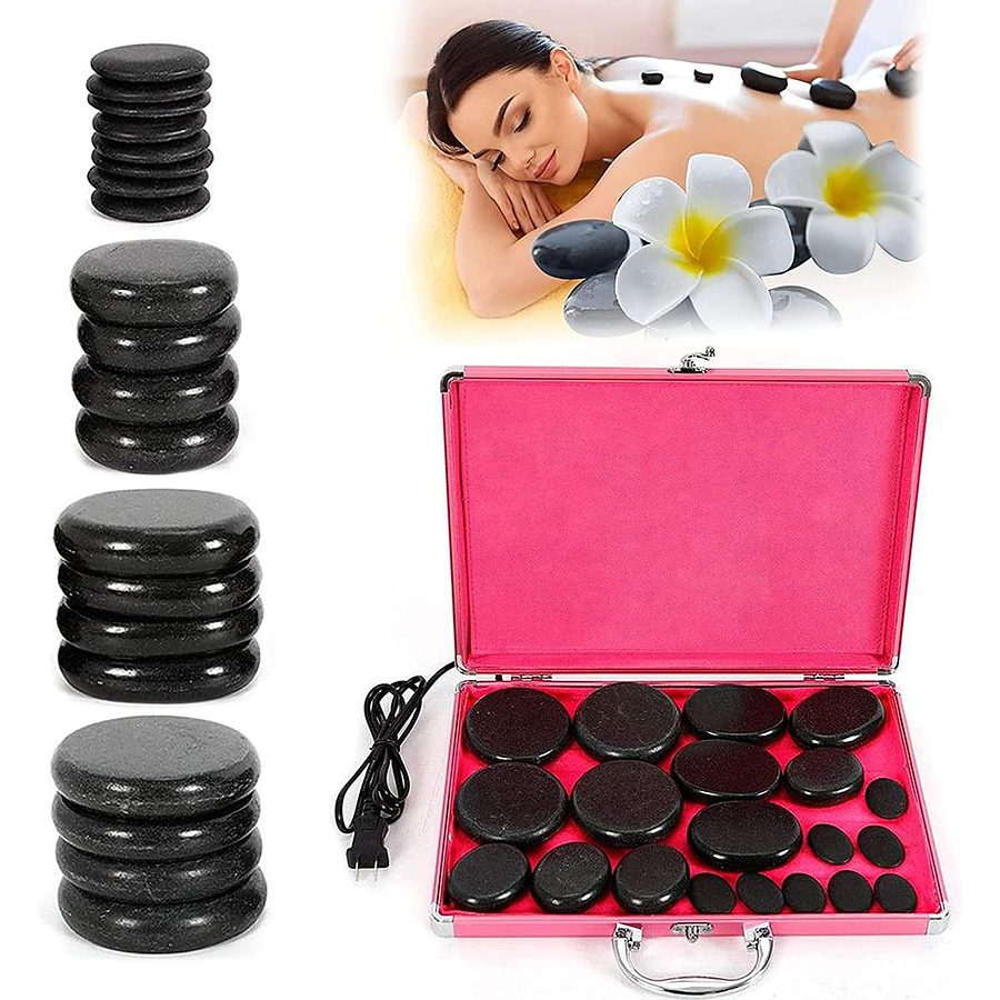 PIEDRAS VOLCÁNICAS CON MALETIN CALENTADOR 20PCS 3