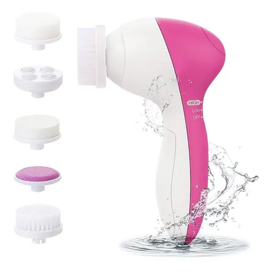 CEPILLO FACIAL 5 EN 1 (PILAS) + JABON CARBÓN ACTIVO 5