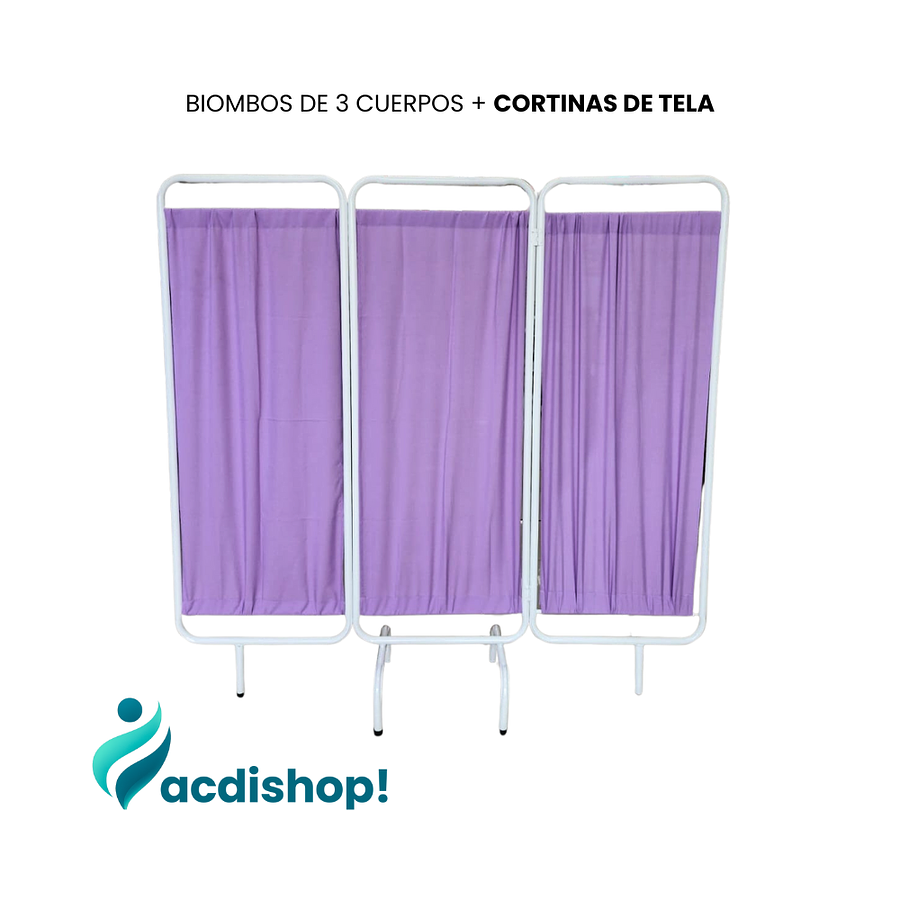 BIOMBOS DE 3 CUERPOS CON CORTINAS (TELA) 1