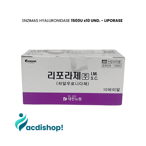 ENZIMAS HYALURONIDASE 1500UI X 10 UND. - LIPORASE
