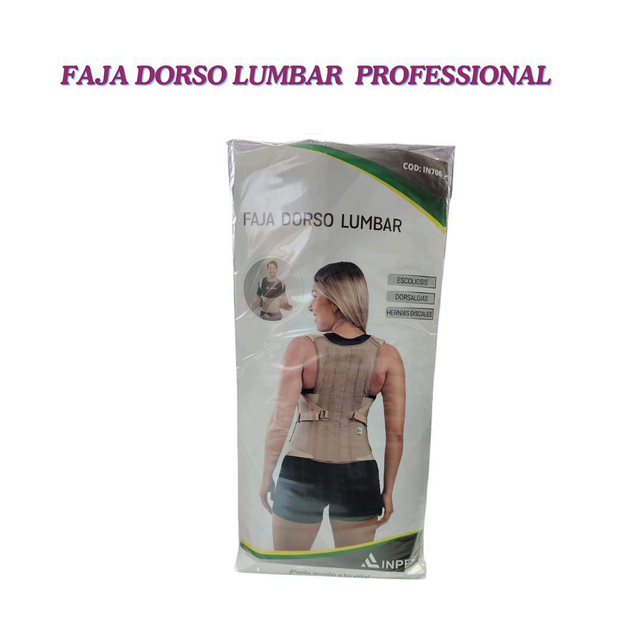 FAJA DORSO LUMBAR PROFESSIONAL X 01 UND. - INPESI 1