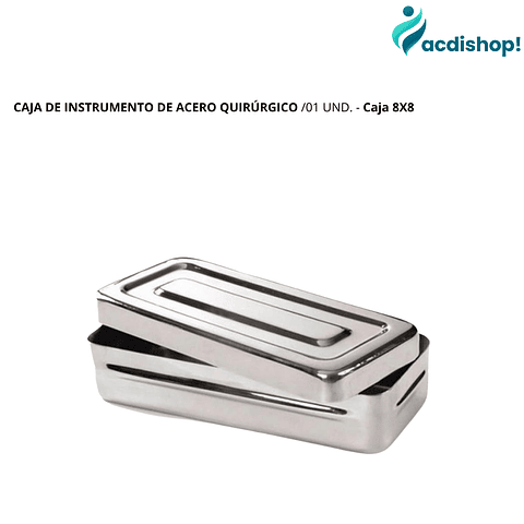 CAJA DE INSTRUMENTO DE ACERO QUIRÚRGICO X 01 UND. - Caja 7X7 - caja 9x9