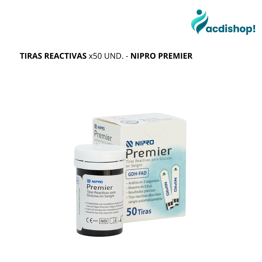 TIRAS REACTIVAS x50 UND. - NIPRO PREMIER 1