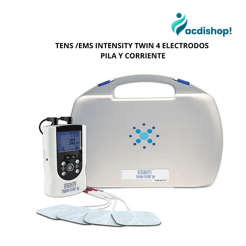 TENS /EMS INTENSITY TWIN 4 ELECTRODOS PILA Y CORRIENTE