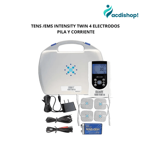TENS /EMS INTENSITY TWIN 4 ELECTRODOS PILA Y CORRIENTE