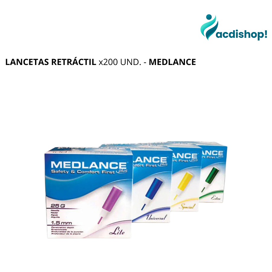 LANCETAS RETRÁCTIL x200 UND. - MEDLANCE 1