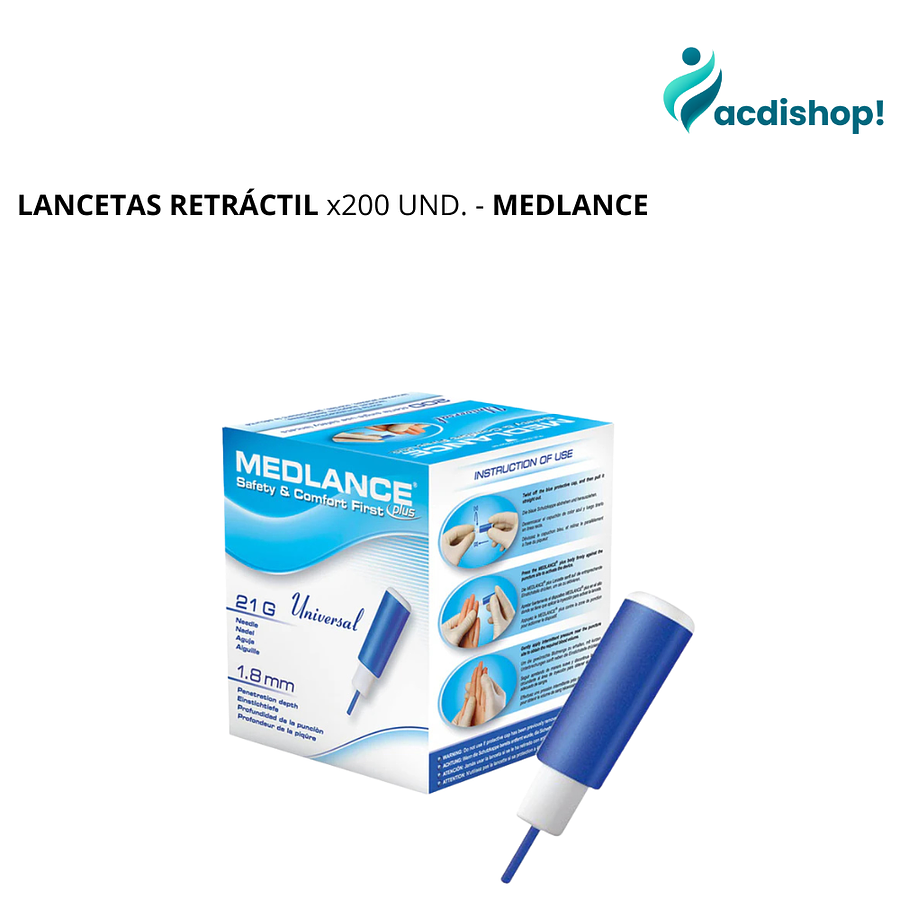 LANCETAS RETRÁCTIL x200 UND. - MEDLANCE 2