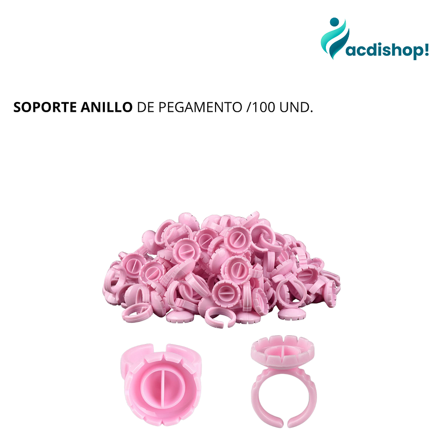 SOPORTE ANILLO DE PEGAMENTO /100 UND. - BLANCO 1