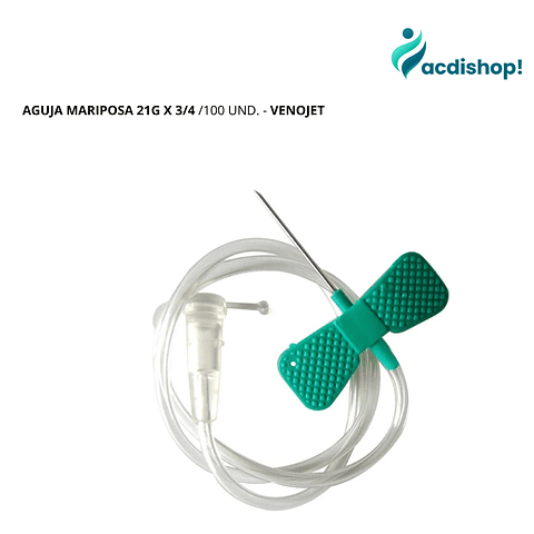 AGUJA MARIPOSA 21G X 3/4 /100 UND. - VENOJET