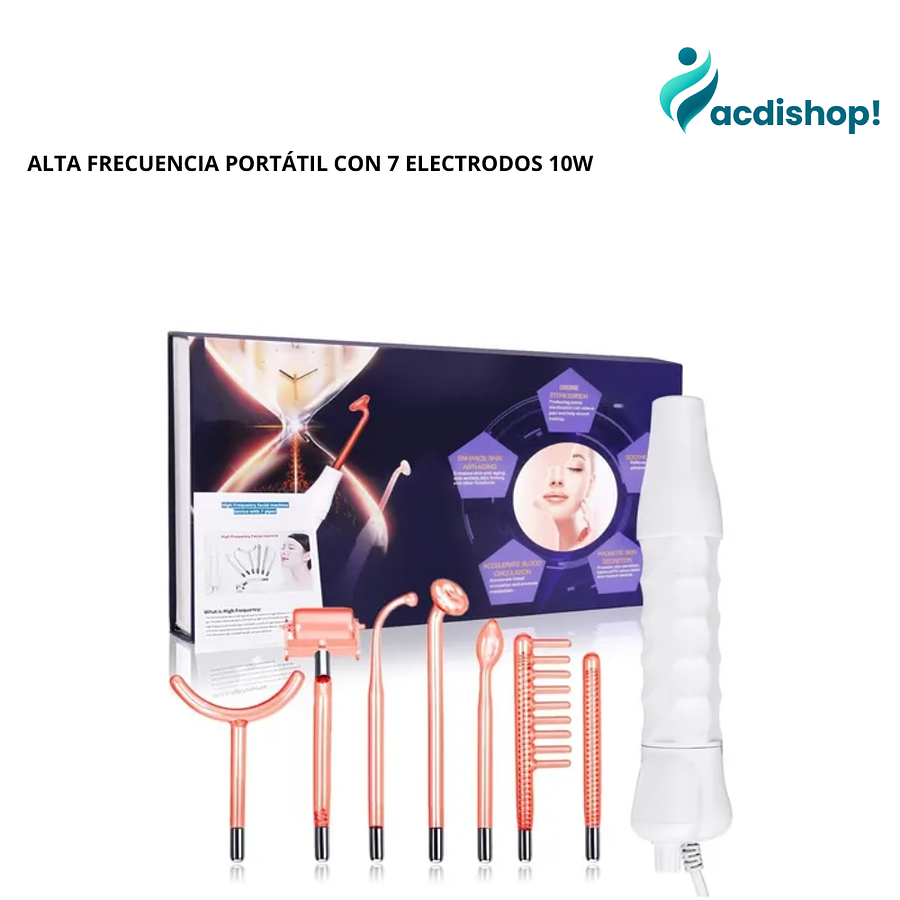 ALTA FRECUENCIA PORTÁTIL CON 7 ELECTRODOS 10W 1
