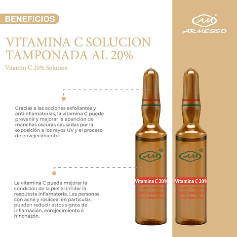 VITAMINA C 20% SOLUCIÓN 5ML X 10 UND. - ARMESSO