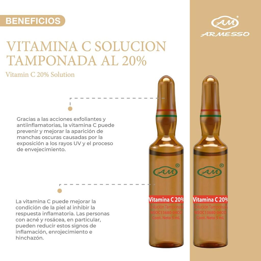 VITAMINA C 20% SOLUCIÓN 5ML X 10 UND. - ARMESSO 2