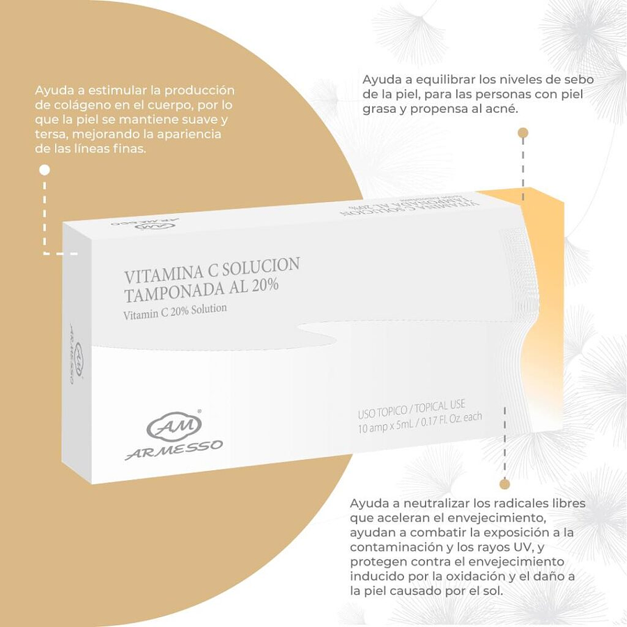 VITAMINA C 20% SOLUCIÓN 5ML X 10 UND. - ARMESSO 3