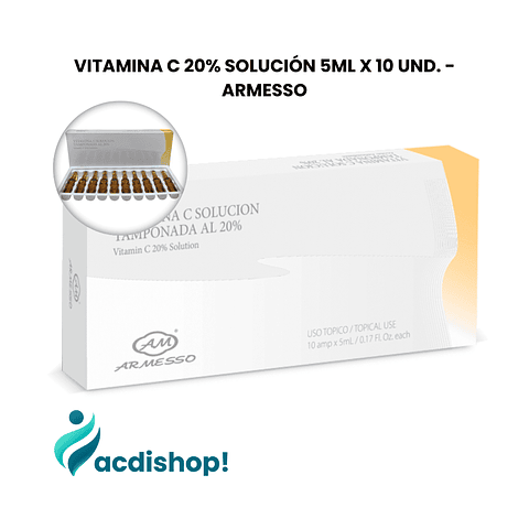 VITAMINA C 20% SOLUCIÓN 5ML X 10 UND. - ARMESSO