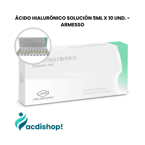 ÁCIDO HIALURÓNICO SOLUCIÓN 5ML X 10 UND. - ARMESSO 1