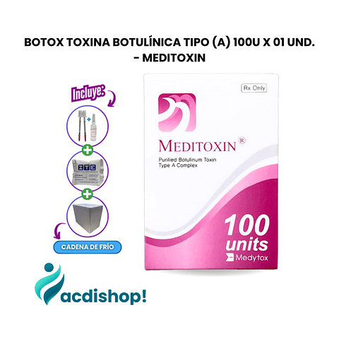 BOTOX TOXINA BOTULÍNICA TIPO (A) 100U X 01 UND. - MEDITOXIN