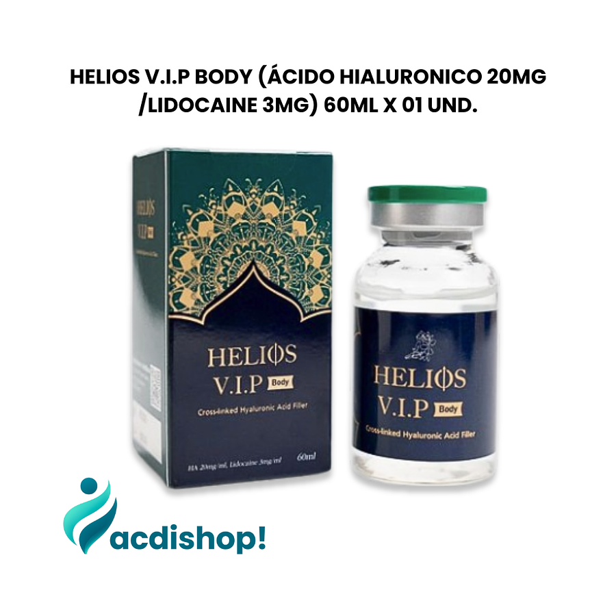 HELIOS V.I.P BODY (ÁCIDO HIALURONICO 20MG /LIDOCAINE 3MG) 60ML X 01 UND. 1