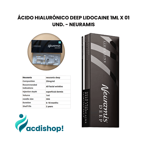 ÁCIDO HIALURÓNICO DEEP LIDOCAINE 1ML X 01 UND. - NEURAMIS